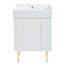 Meuble-lavabo 21,6 po, armoire combinée, meuble de rangement pour salle de bain, lavabo simple en céramique, rangement-112897643