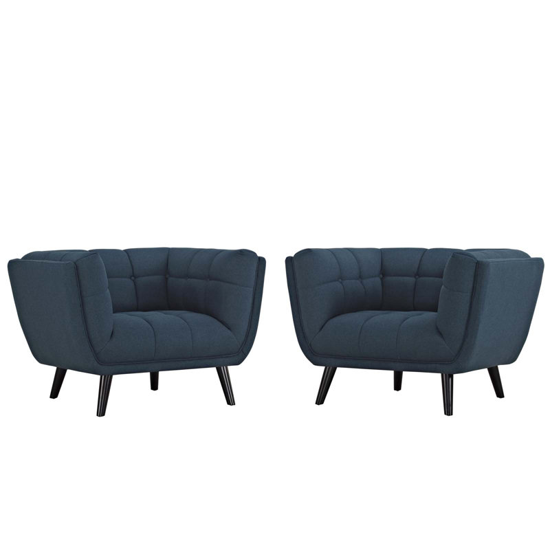 Modway Carson Carrington Karhula Upholstered Armchair Set, Polyester Blue