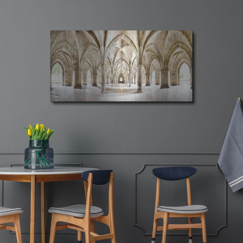 «Glasgow Cloister» par Luxe Portfolio, art mural en métal, H 24 po x l 48 po