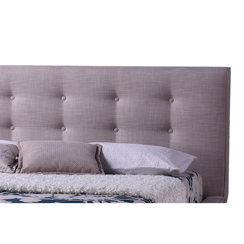 Lit plateforme tapissier Johnnell, Beige, Grand