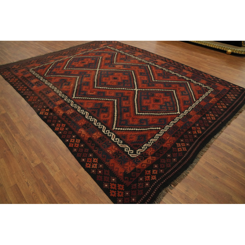 Tapis géométrique kilim 9 x 11