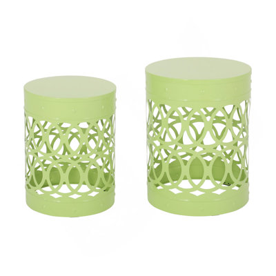 Outdoor Metal S/2 End Table