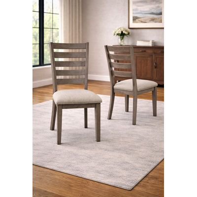 Anaely Ladder Back Side Chair in Gray/Beige by August Grove