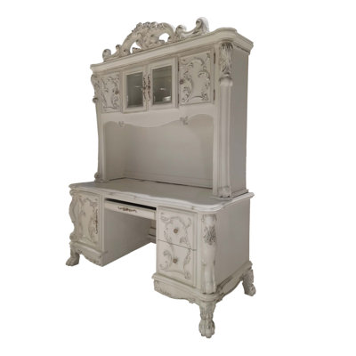 Dresden Computer Desk & Hutch with Ample Storage, Perfect for Organized and Efficient Workspaces.