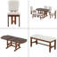 Ensemble de table de salle à manger 6 pièces 78 pouces avec banc, table de cuisine traditionnelle avec rallonge amovible de 18 pouces et 4 chaises de salle à manger rembourrées