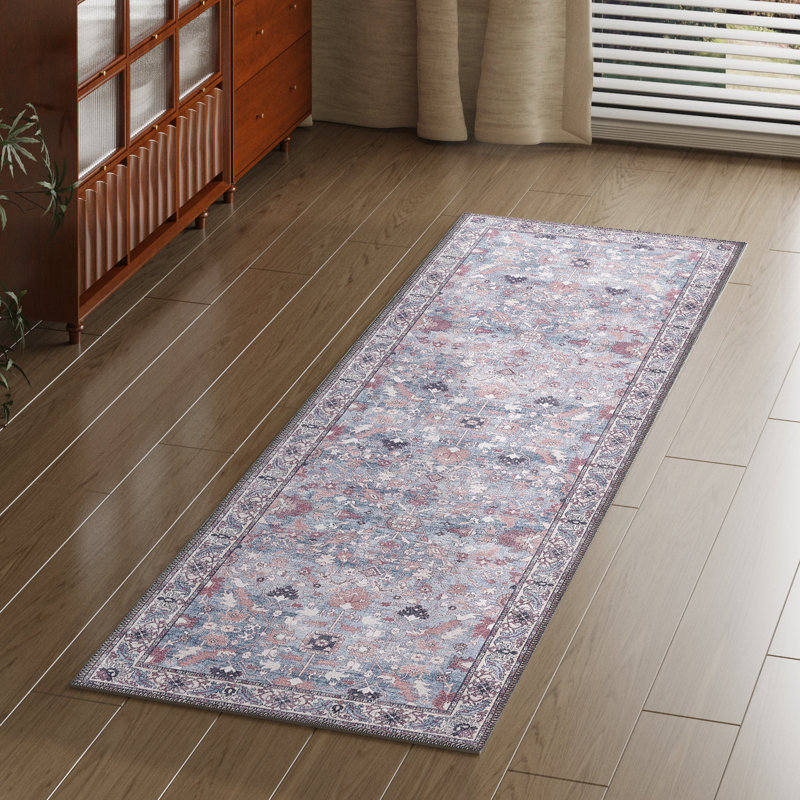 Zehorit Machine Washable Vintage Area Rug For Living Room, Hallway Runner, Entryway Rug, Runner 2' x 5'11"