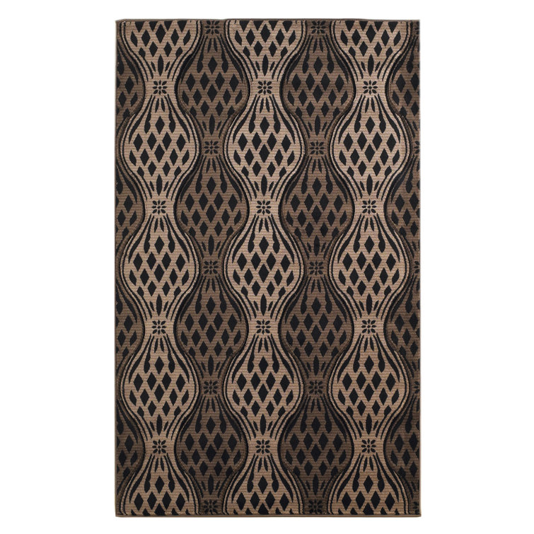 Tapis brun / brun clair à motif abstrait Cramden
