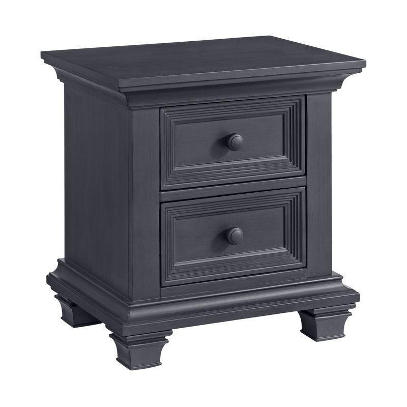 Weston 2 Drawer Nightstand, Midnight Slate