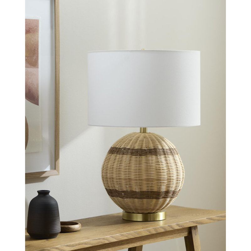 Lampe de table Cabado, Naturel/brun
