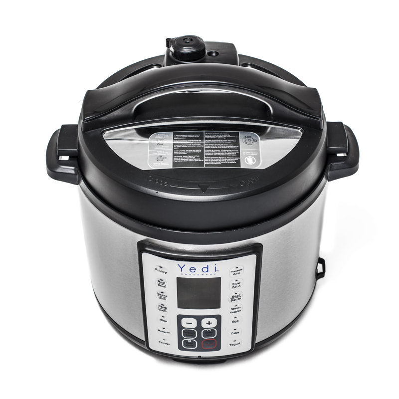 Yedi Houseware Programmable Instant Pressure Cooker, Silver, 6 Qt.