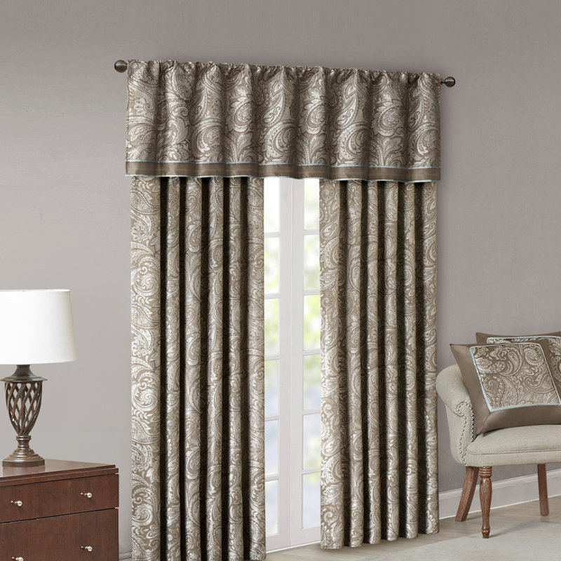 Paire de rideaux, 2 pièces pour plus d'intimité et de contrôle de la lumière avec un design élégant, Brun, L 50 po x L 95 po
