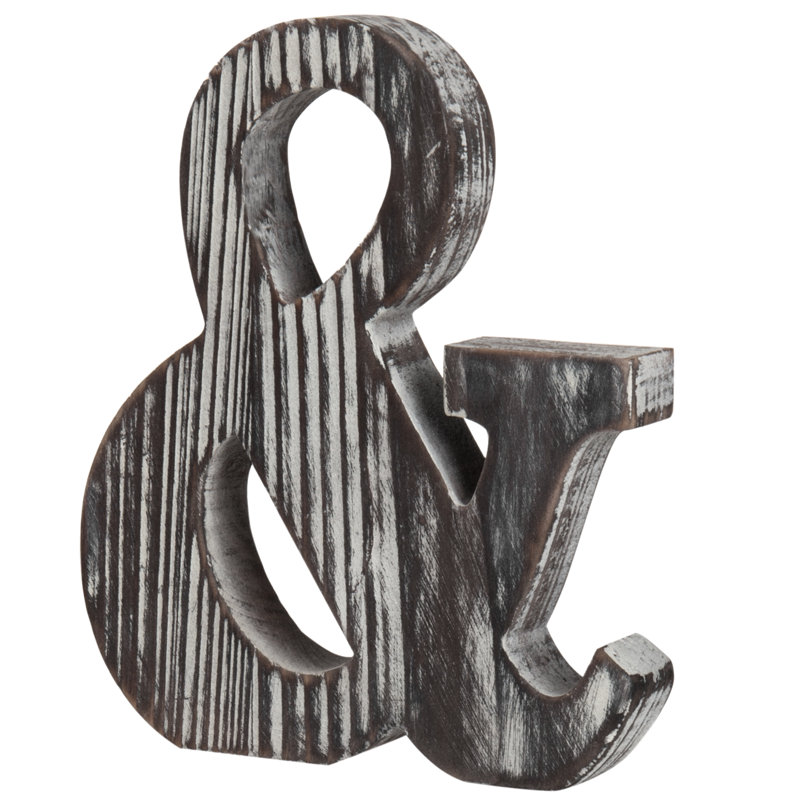 Text & Numbers Letter Block, Dark Brown