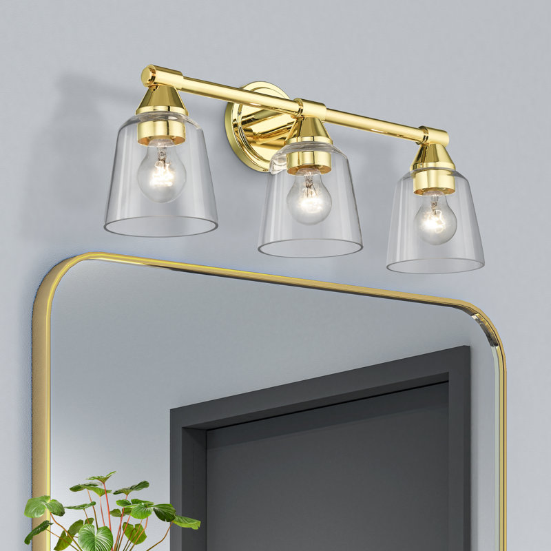 Bednar 3-Light Dimmable Vanity Light, Polished Brass