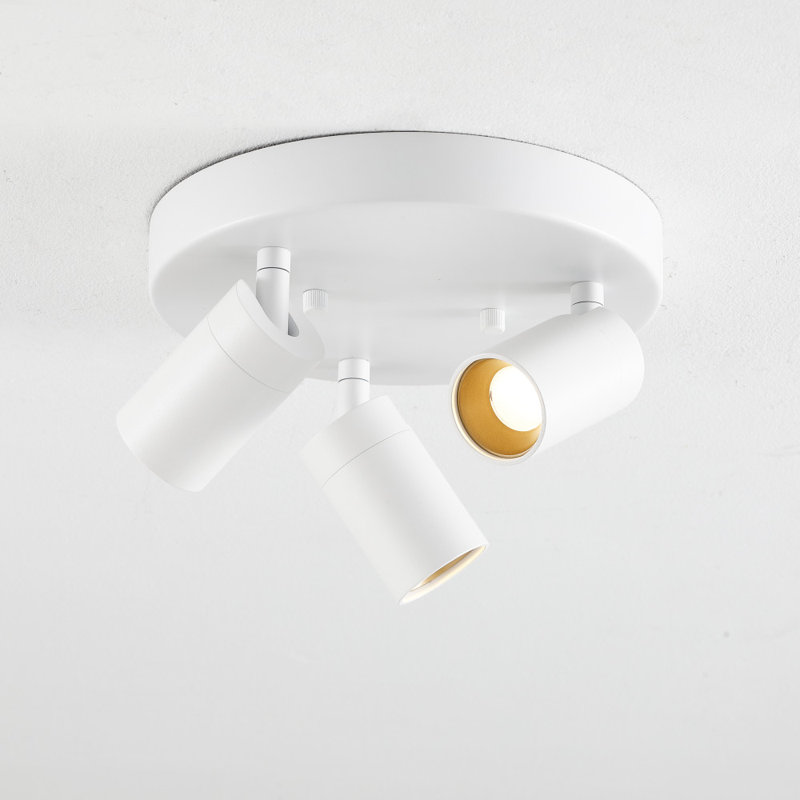 Shura White Aluminum 3-Head LED Flush Mount Light