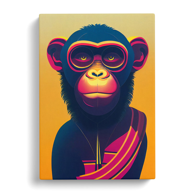 Monkey of the Future - Wall Art, 50cm H x 35cm W x 3cm D, Wrapped Canvas