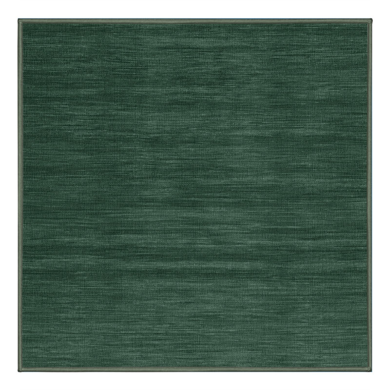 Machine Washable Solid Green Area Rug, Square 7'