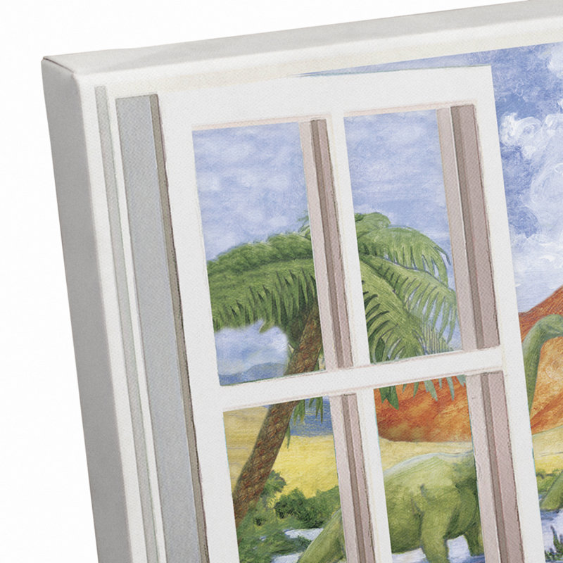 Art sur toile pour fenêtre dinosaure Mccasland, H 12 po x l 18 po x P 1,25 po