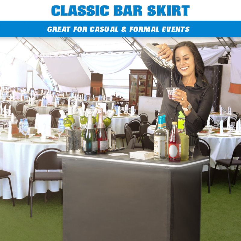 GoBar Portable Bar Table with Multi-Colour LED Lights - Mobile Bartender Station