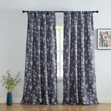 Lyllyan Floral Rod Pocket Window Curtains for Bedroom, 2 Panels