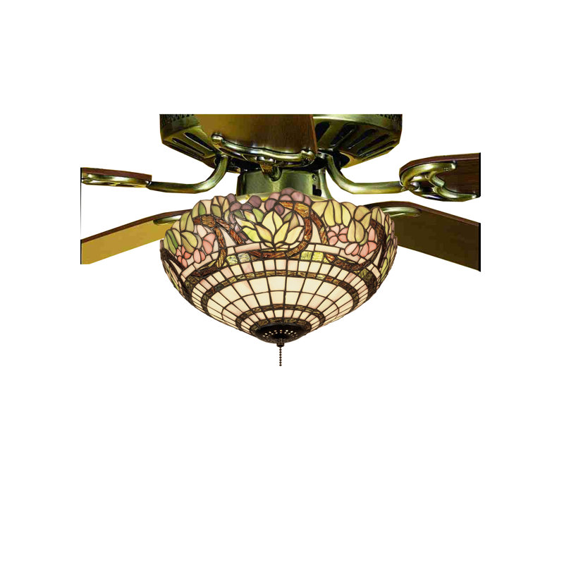 Meyda Tiffany & Stained Glass 15'' 3 - Light Brown Bowl Ceiling Fan Light Kit