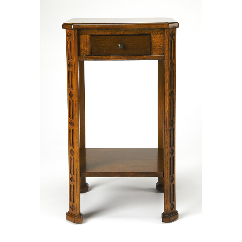 Moyer Side Table with Storage, Olive Ash Burl
