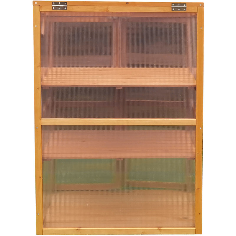 Hanover 43.3'' Clear Polycarbonate and Wood Mini Greenhouse