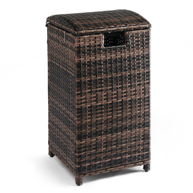 33 Gallon Outdoor Rattan Trash Can