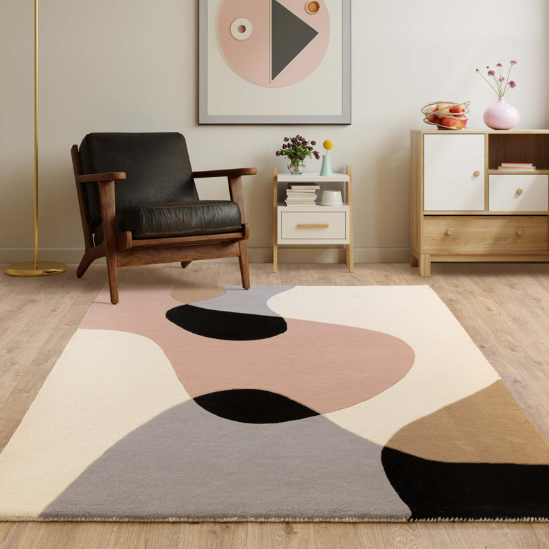 Wade Abstract Wool Hand Woven Area Rug, Rectangle 200 x 300cm