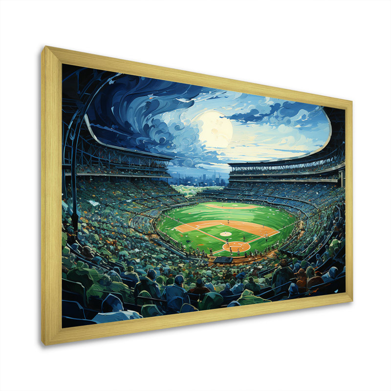 Stadium Echoes Of Victory sur toile, H 24 po x l 32 po x P 1 po, Cadre doré simple