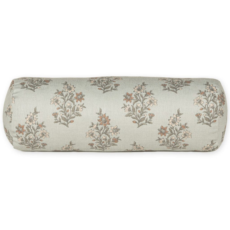 Coussin en polyester Weatherford, Floral minéral, Polyester, Traversin H 8 po x l 21 po