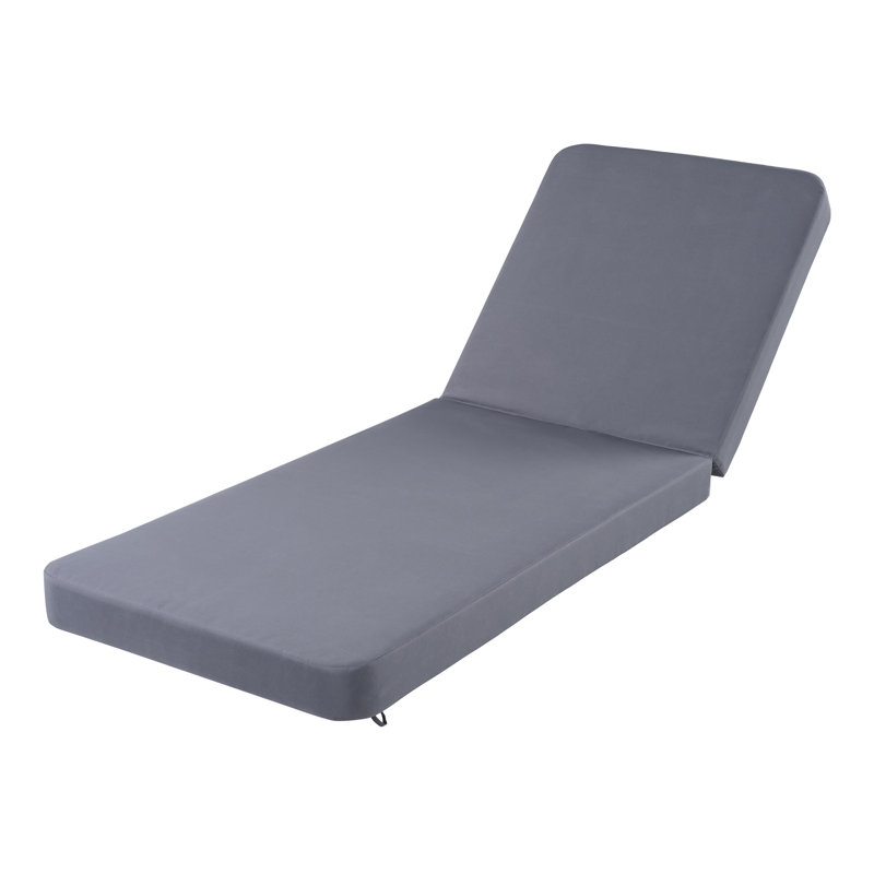 Bodhi Outdoor Water-Repellent Polyester Fabric Chaise Lounge Cushion with 4-Inch Thick Foam and Rounded Arc Corner Design