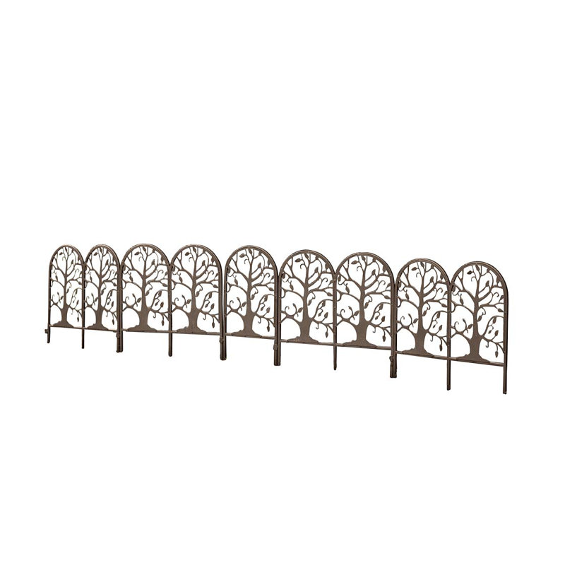 18'' H x 86'' W Metal Garden Edging with Tree of Life Design