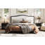 Élégant grand lit plateforme avec tête de lit tapissier, structure en bois massif durable et tissu blanc élégant (matelas non inclus)