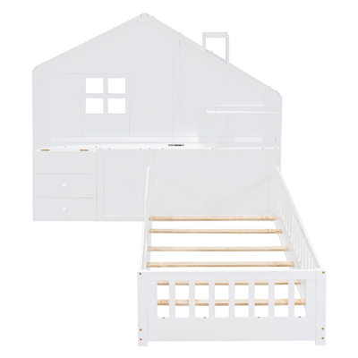 Lit plateforme double avec rangement Merrinda