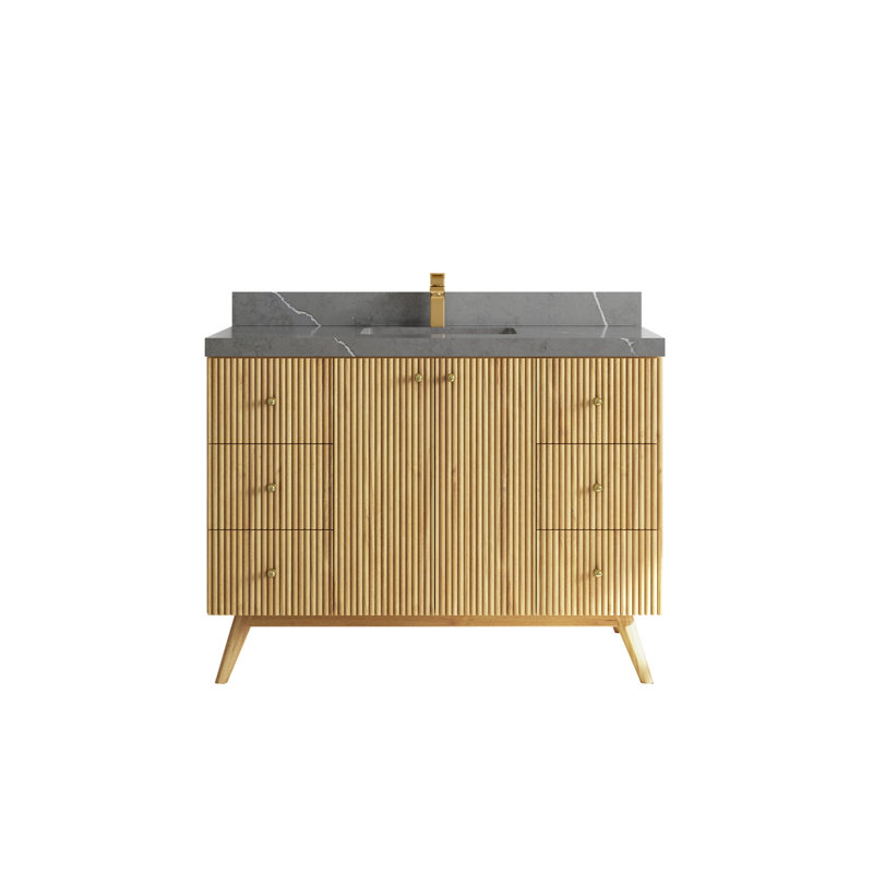 Ensemble de meuble-lavabo simple 48 po Ceinna, Gris Piatra