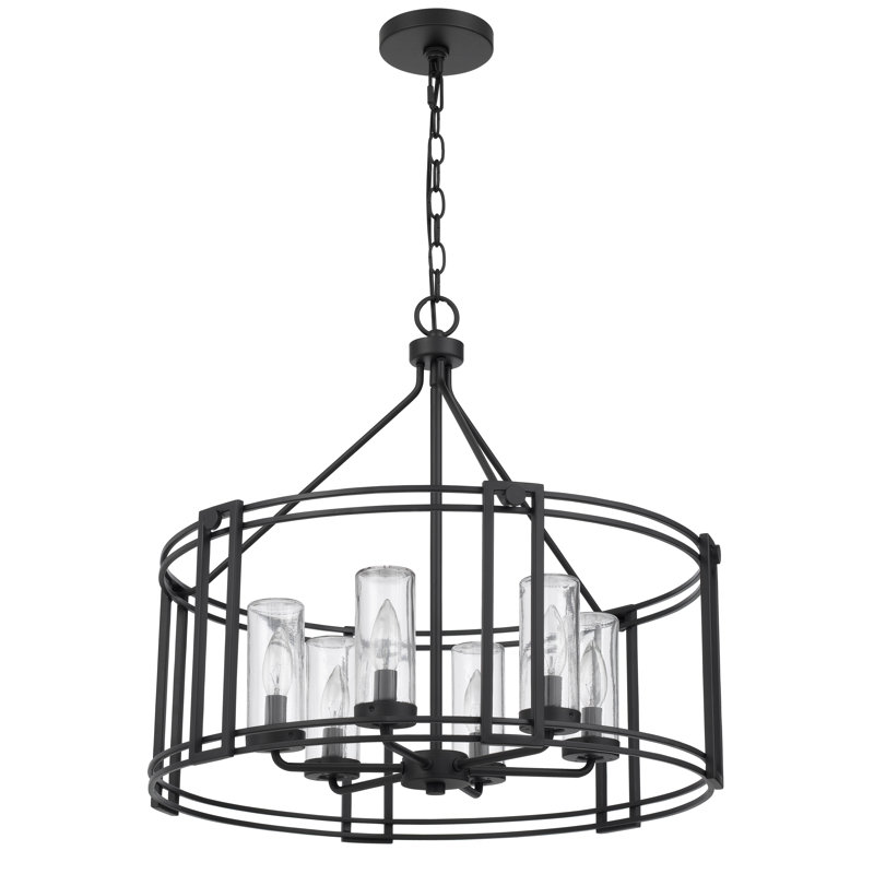 6 - Light Dimmable Lantern Drum Chandelier