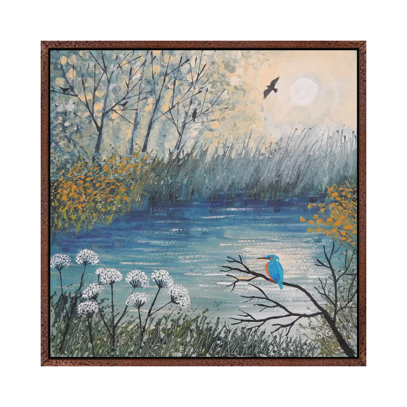 King Of The River by Jo Grundy - Print on Canvas, 45.72 cm H x 45.72 cm W, Classic Brown Wood Framed
