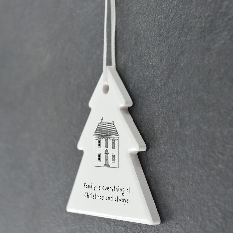Carley Family Is Everything Christmas Always Tree Shaped Ceramic Ornament