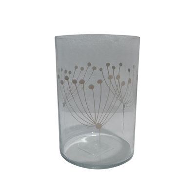 Vase cylindrique en verre H 6,3 po et diamètre 4,3 po