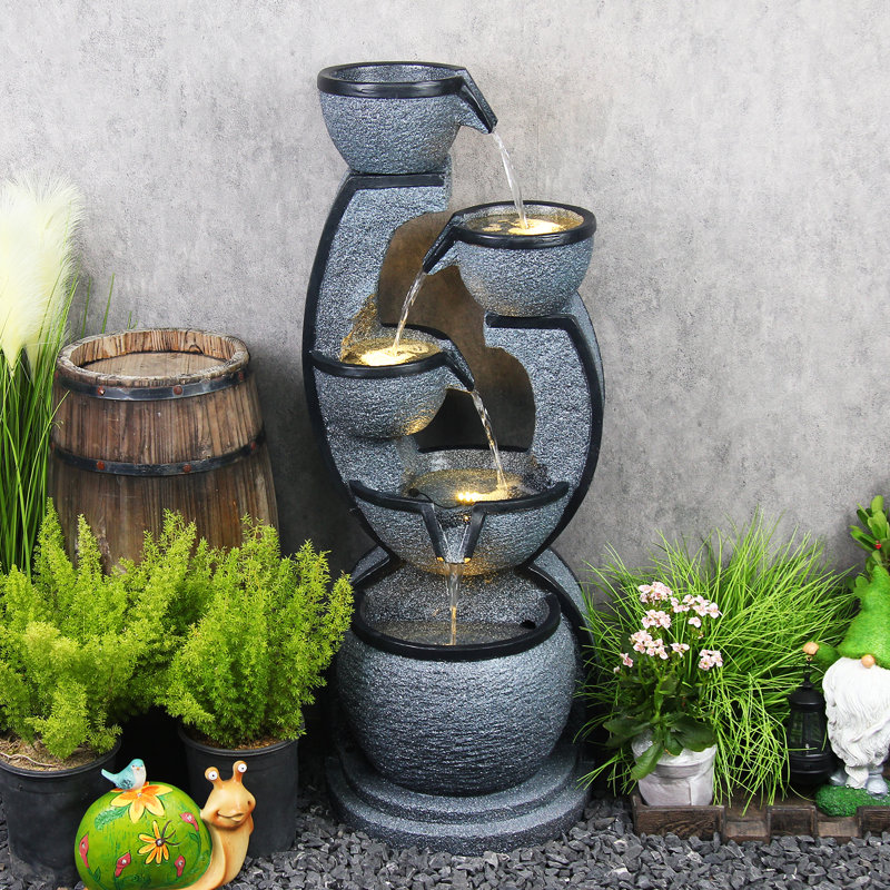 Weather Resistant Floor Fountain with Light
