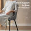Chaises de salle à manger rembourrées en tissu moderne avec dossier ergonomique, pieds en métal doré-1085505426
