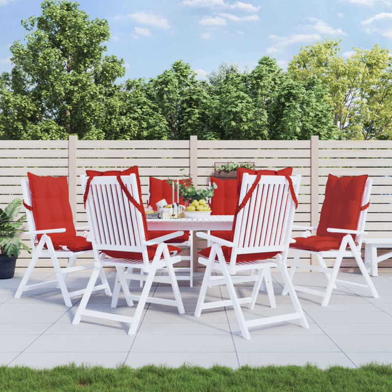 Coussins de chaise à dossier haut Red Barrel Studio®, Crème, 6