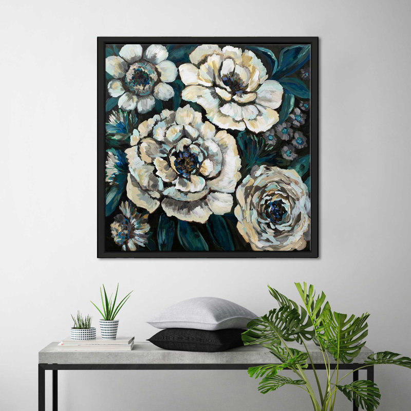 Minuit - Peinture, Cadre flottant noir, H 39,5 po x l 39,5 po x P 2 po