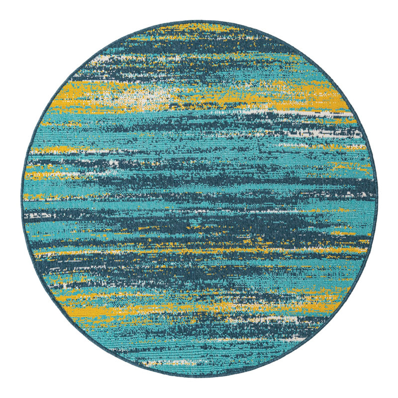 Tapis d'extérieur intérieur / extérieur Coastal, Rond 4 pi 1 po