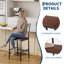 Ensemble de 4 tabourets de bar à hauteur réglable de 24 à 26 pouces, chaises d'îlot de cuisine en cuir PU avec dossier et repose-pieds (brun)-1087787603