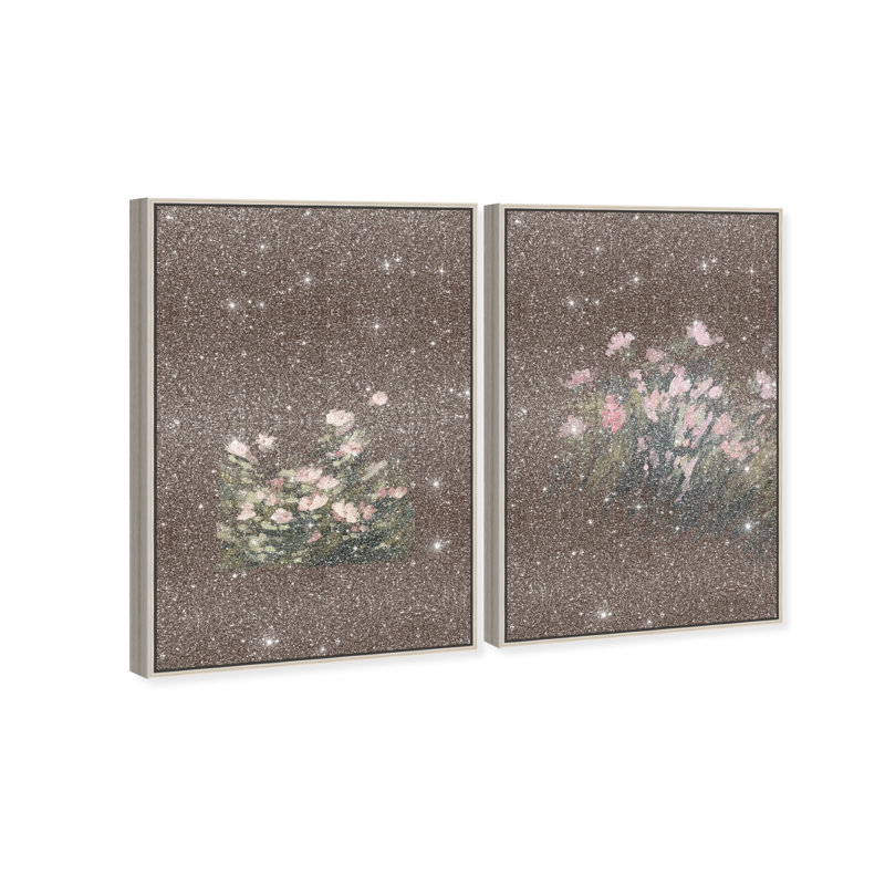 Secret Garden Set Set by Oliver Gal, 25"H x 37"W, Silver Floater Frame