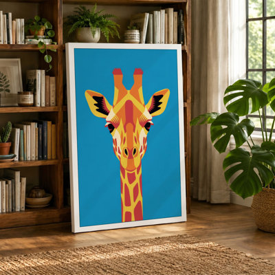 Giraffe Head Bold Modern - Wrapped Canvas