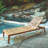 Byron Outdoor Eucalyptus Wood Chaise Lounge , Cushion Included