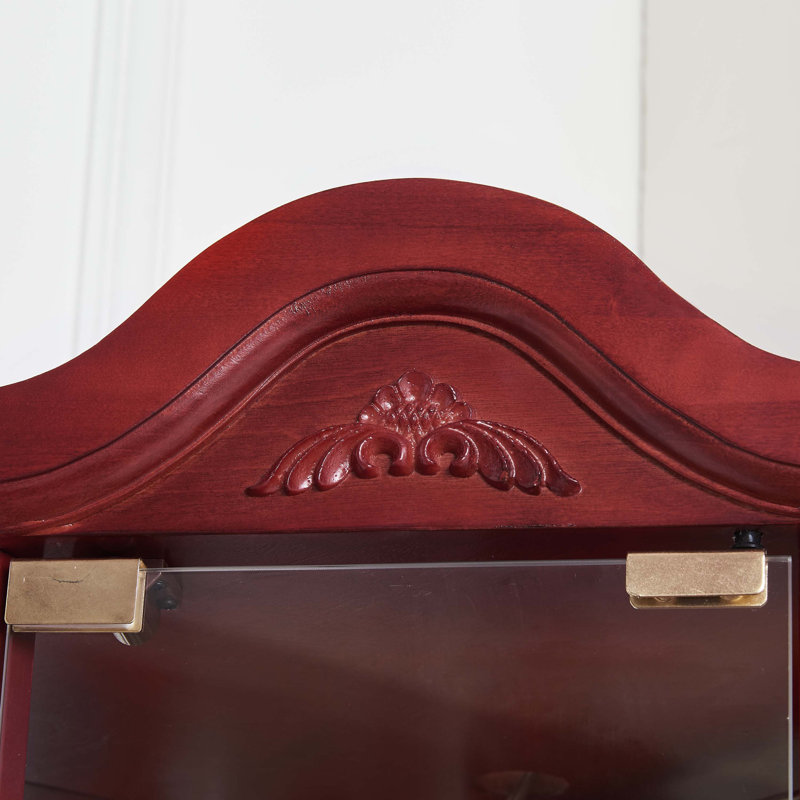 Armoire à vin avec tablettes réglables en verre sculpté, Cerisier