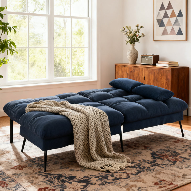 Fabric Sofa Bed, Blue